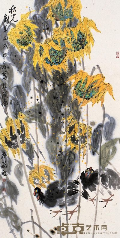 庄毓聪 2006年作 秋光 镜心 133×67cm
