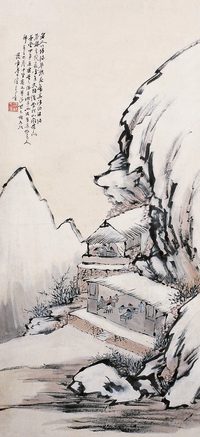 梁于渭 山水 立轴