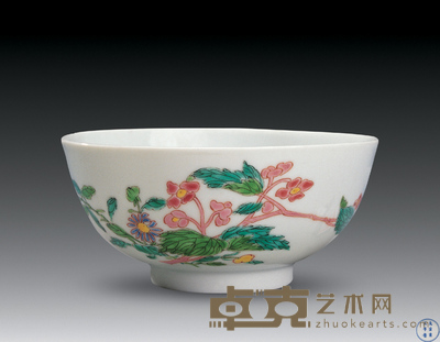 清雍正 粉彩花卉小碗 直径11.5cm