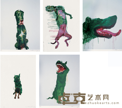 周春芽 2006年作 限量版画一套（五幅） 80×70cm×5