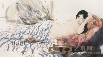 苏维贤 风花望月夜 镜心 68×136cm
