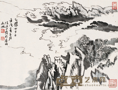 陆俨少 1982年作 山水 镜心 36×48cm