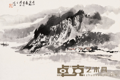 宋文治 江畔帆影 镜心 31×46cm