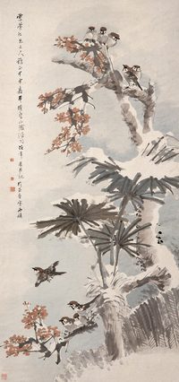 任伯年 花鸟 立轴