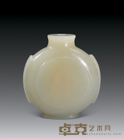 清 白玉开光鼻烟壶 高5.3cm