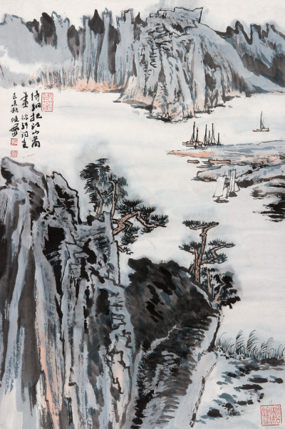 陆俨少 1979年作 待细把江山图画 立轴