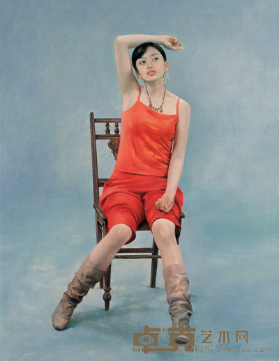 王晓明 2006年作 红衣女孩 130×108cm