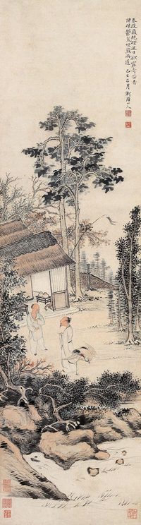 华嵒 1749年作 桐荫高士 立轴