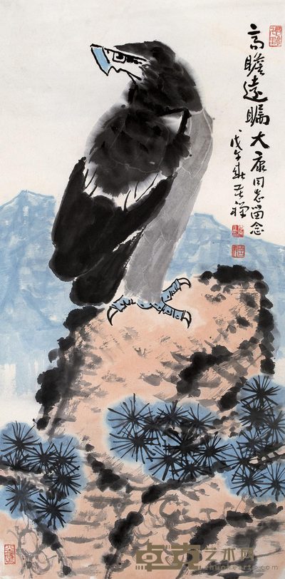 李苦禅 1978年作 高瞻远瞩 镜心 139×68cm