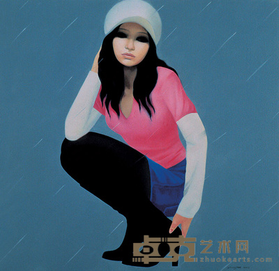 杨帆 2005年作 雨丝 96×96cm