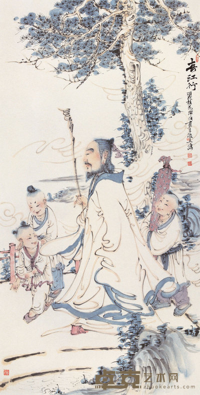 何士扬 2006年作 春江行 镜心 138×68cm