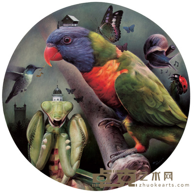 程亚杰 2006年作 蝴蝶梦 直径108cm