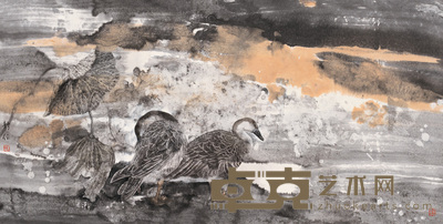 张静伯 2004年作 晚风 镜心 68×136cm