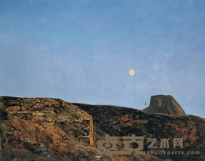 曹吉冈 1987年作 长城组画—晓风残月 70×90cm