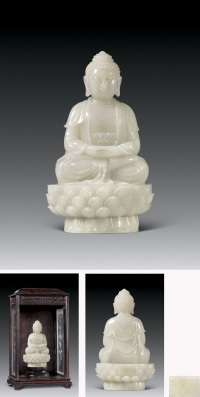 清 白玉佛祖坐像