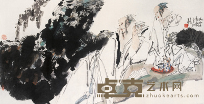 王西京 2005年作 太白吟松图 横幅 137×70cm