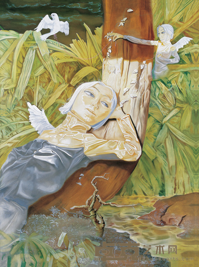 熊宇 2005年作 幻想的飞鸟 198×148cm