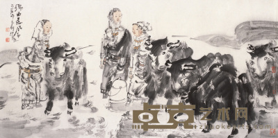 张江舟 2005年作 玛曲晨风 镜心 68×136cm