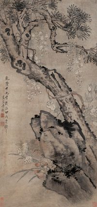 李鱓 1754年作 寿延年 立轴