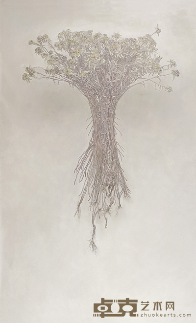 刘洵 2004年作 雪菊 130×81cm