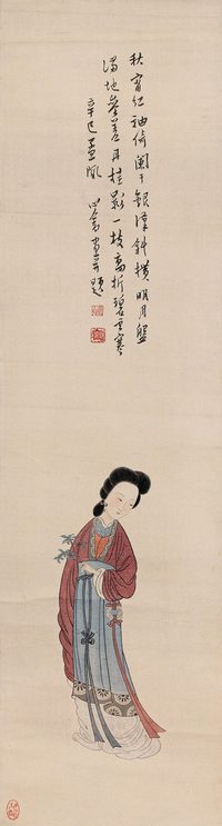 溥儒 1941年作 仕女 立轴