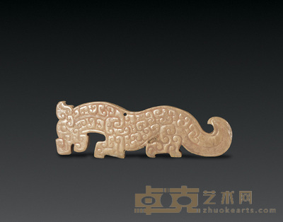 战国 玉勾云纹虎 长9.3cm