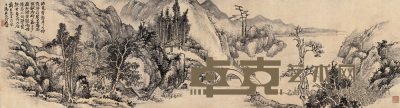吴伯滔 1880年作 仿罗牧山水 横批 49.5×180.5cm
