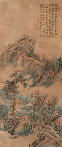 陆恢 1899年作 秋山明净 立轴
