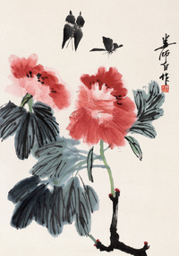 娄师白 花卉 立轴