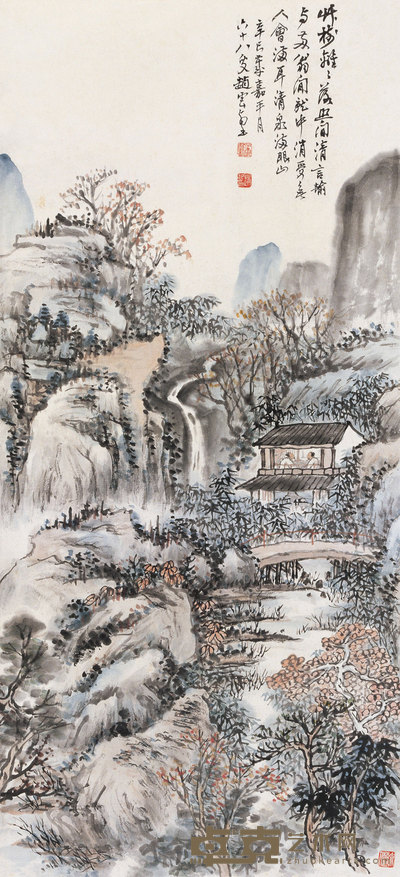 赵云壑 1941年作 山中清话 立轴 94.5×43cm