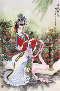 黄均 春风柳姿 轴