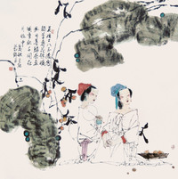 张自启 2006年作 娇容 镜心