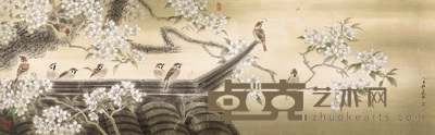 刘文斌 花鸟 镜心 41×131cm