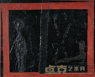魏光庆 红色框架系列大人·小人 50×60cm