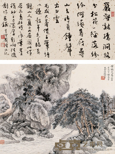 张谷年 1928年作 夏日山居 立轴 32×40cm