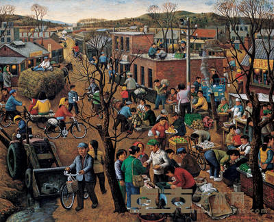 陈树中 野草滩的集市 110×135cm