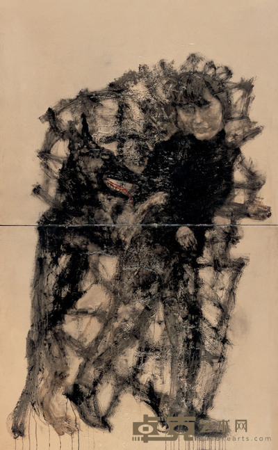 周春芽 黑根-女主人 240×150cm