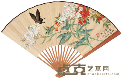 花元 1886年作 蝶恋花 成扇 