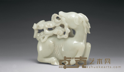 清乾隆 白玉天禄 高12cm