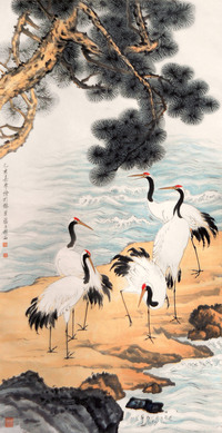 赵蕴玉 1995年作 松鹤延年 立轴