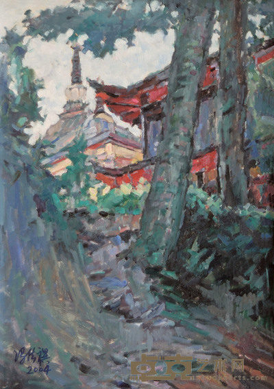 冯法祀 古寺 65×46cm