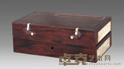 清 鸡翅木书型盒 长23.5cm