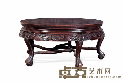 清 红木圆炕桌 76×37cm