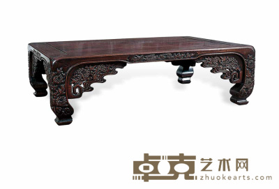 清 红木雕花炕桌 120×90cm