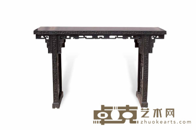 近代 小叶檀雕夔龙琴桌 39×135×83cm