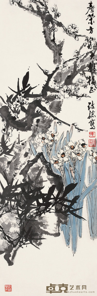 郭玫孮 三友图 镜心 103×34cm