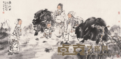张江舟 2005年作 韵秋图 镜心 68×136cm