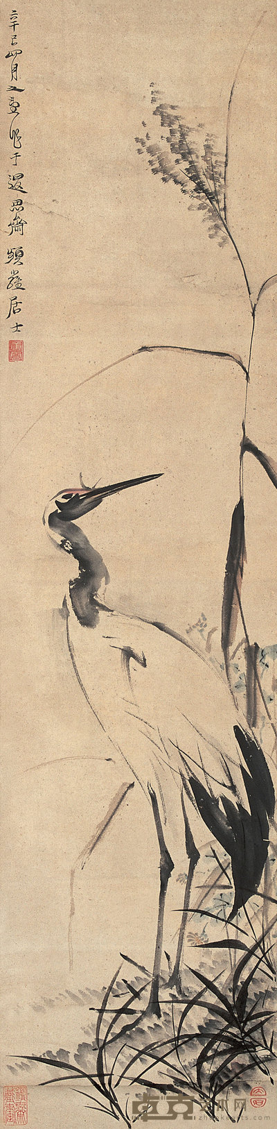 唐云 1941年作 鹤 轴 114×29cm