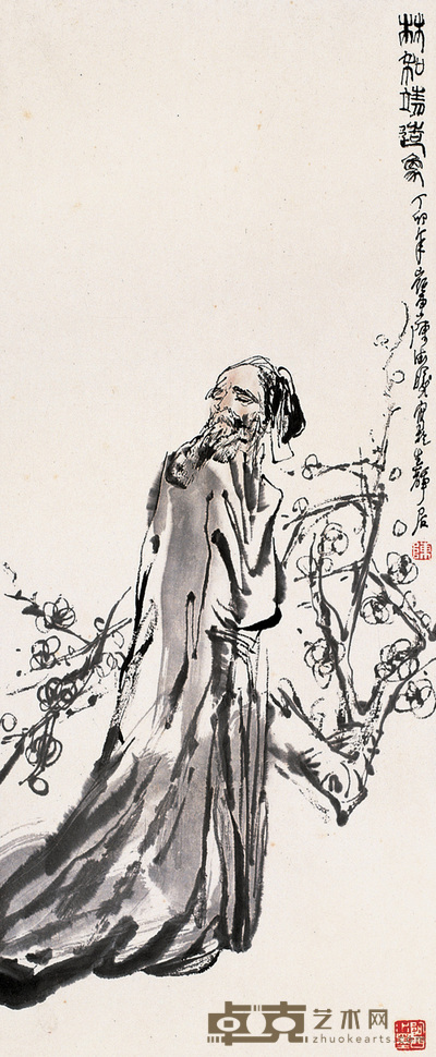 陈德曦 林和靖造像 轴 68×28cm