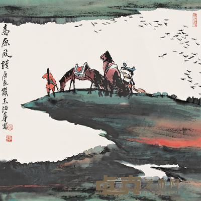 姚治华 2000年作 高原风情 镜心 68×68cm